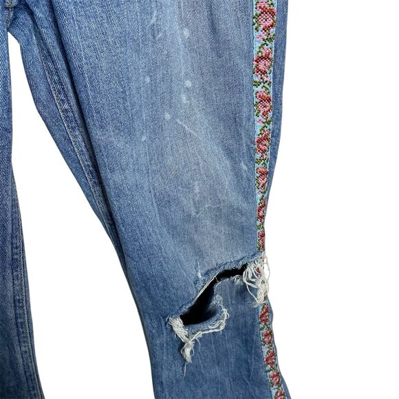 Citizens of Humanity Jeans COH Floral Tapestry Side Demy Cropped Flare Boho 29 - Picture 2 of 9
